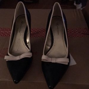 Black and white high heels